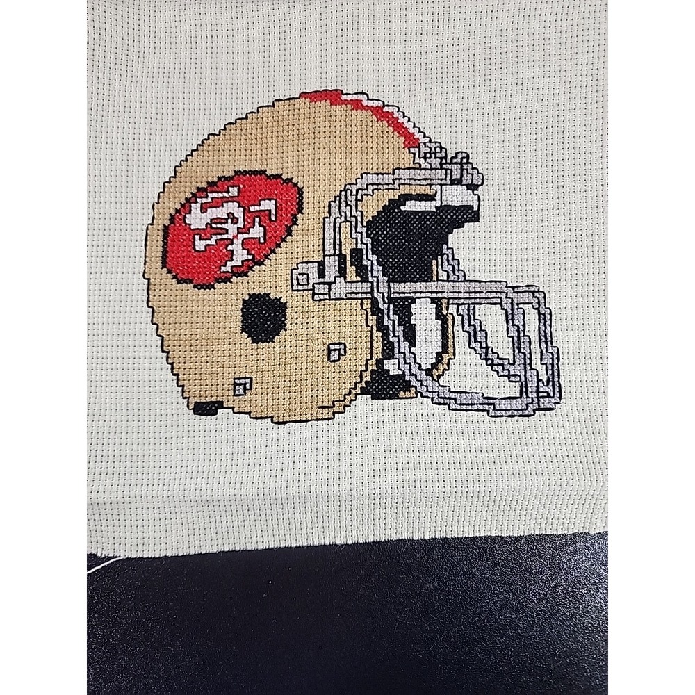 Home Made NFC‎ NFL Framed San Francisco 49ers Helmet Needle Cross Stitch